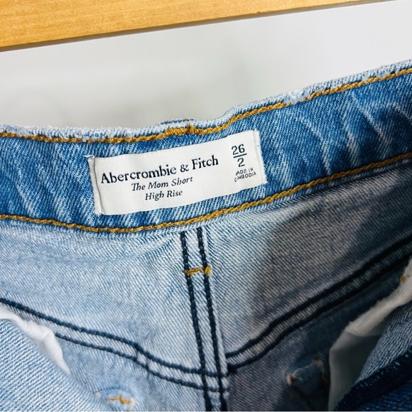 Abercrombie & fitch the 4” mom short high rise size 0/25 blue - Picture 7 of 7